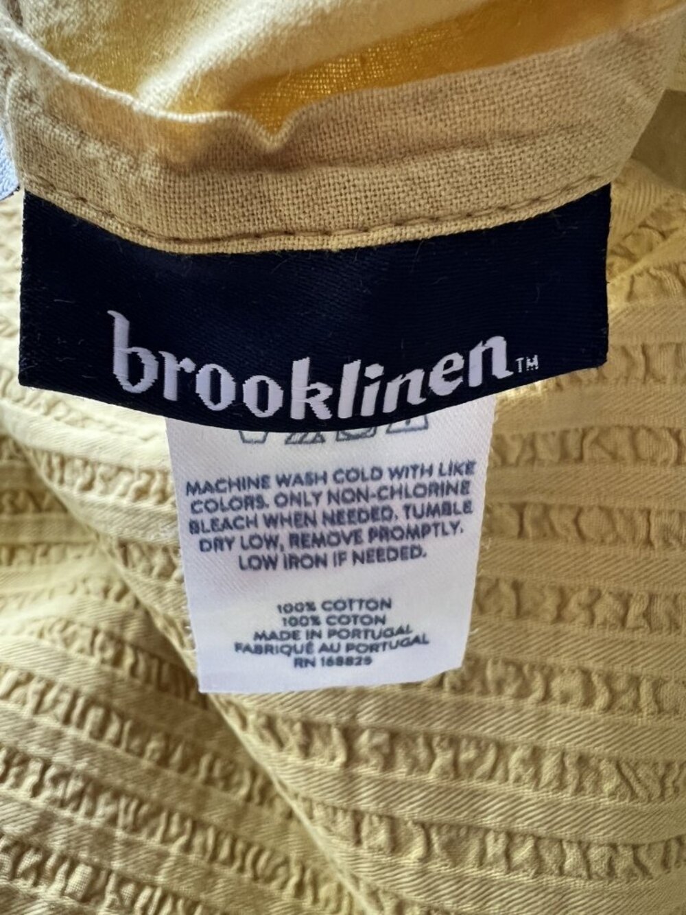 Brooklinen King Pillow Shams Seersucker Mustard Yellow Gold 100% Cotton Portugal - Picture 2 of 15